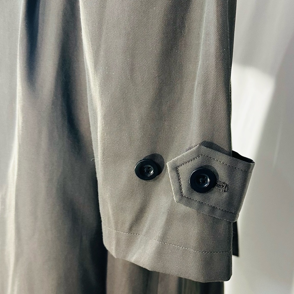 JENNI KAYNE Dark Loden Green Trench Coat XL Double Breasted Classic Fall capsule - Picture 6 of 12